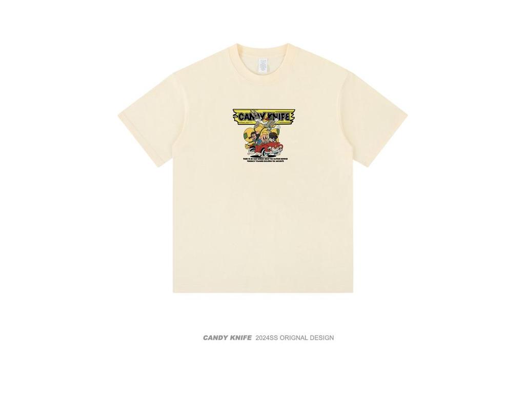 Trendy Streetwear Cartoon Print Hip-Hop Unisex T-Shirt: Versatile Short Sleeve Casual Top