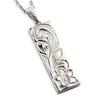 (Aloha Lokahi) Hawaiian Jewelry Necklace, Surgical Stainless Steel, Heavyweight Scroll Design, Stainless Steel Silver Cable Chain (2mm Width), 50cm