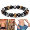 Bracciale Detox Linfatico da Donna Occhio di Tigre Ematite Bracciale in Pietra Naturale Bracciale Dimagrante da Uomo Gioielli per la Salute