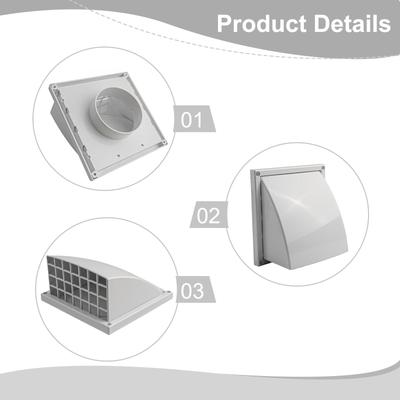 100/125/150mm Exterior Wall Ventilation Grille Range Hood Duct Air Outlet Extract Valve Ducting Ventilation Exhaust Grille Cover
