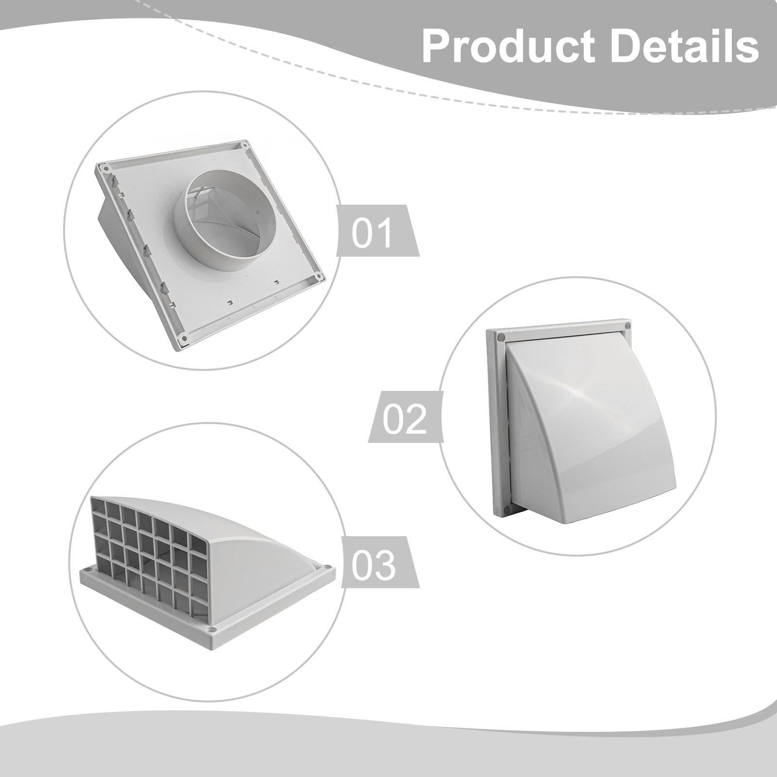 100/125/150mm Exterior Wall Ventilation Grille Range Hood Duct Air Outlet Extract Valve Ducting Ventilation Exhaust Grille Cover