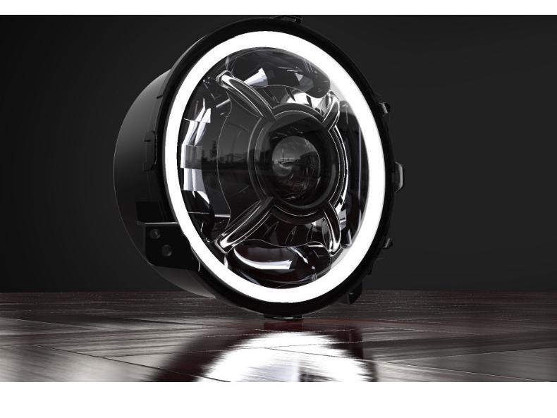 Tri-Beam 9-inch LED Bi-Beam Lens Headlight Assembly for Jeep Wrangler JL