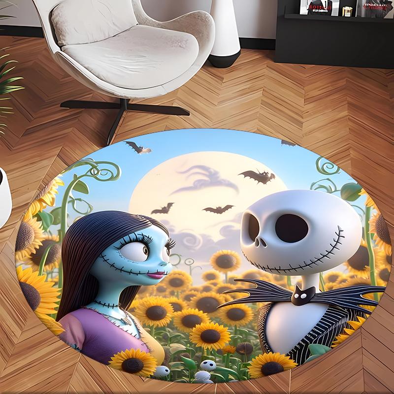 The Nightmare Before Christmas (1) Round Office Rug Decorative Floor Rug for Office Bedroom Living Room and Home Space
