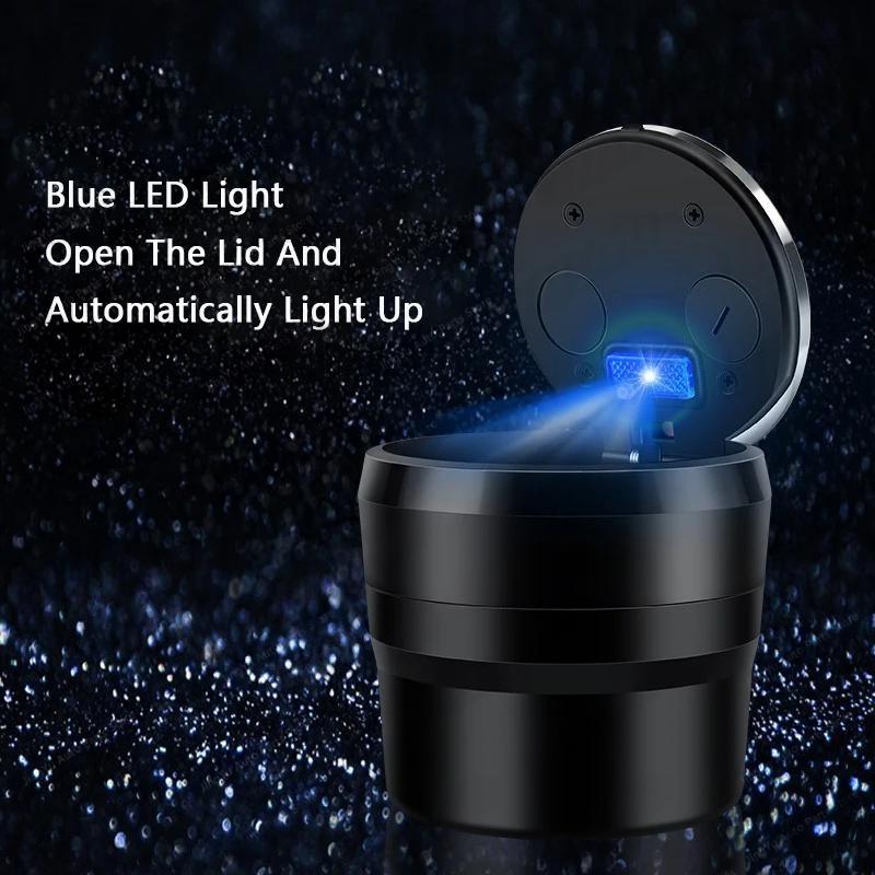 Car Ashtray LED Ceramic Liner For Skoda Octavia Fabia Superb Kodiaq Karoq Kamiq Rapid Yeti Roomster Auto Accessories Keyring EH4