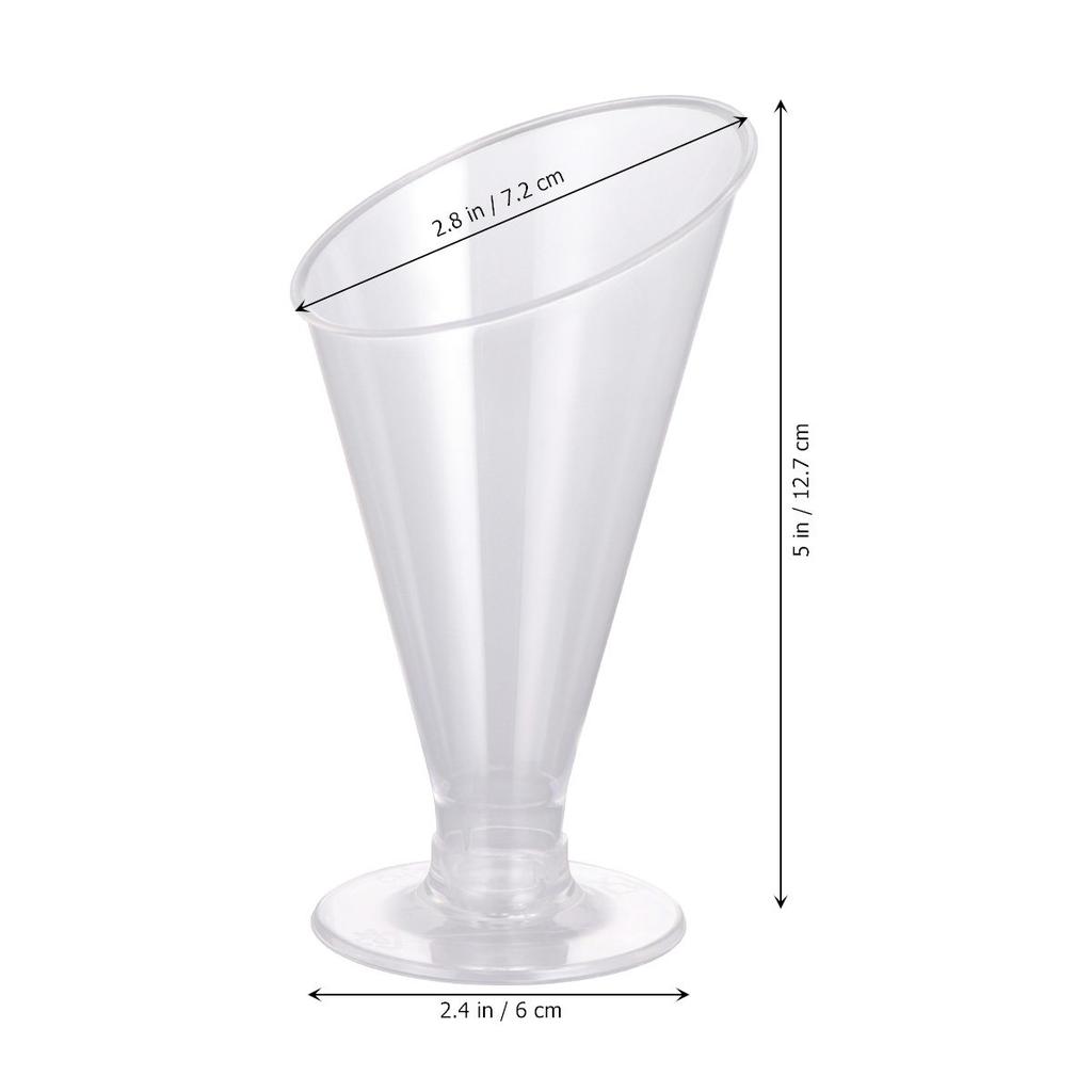 10Pcs Dessert Cups Clear Plastic Mini Goblets for Tiramisu Pudding Jelly Mousse Ice Cream Party Banquet Catering Use