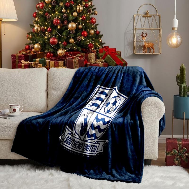 Southend Crest Design Throws Blanket Flannel Blankets Plush for Couch Bed Gifts for Men Women Travel picnic blanket Christmas fan gifts
