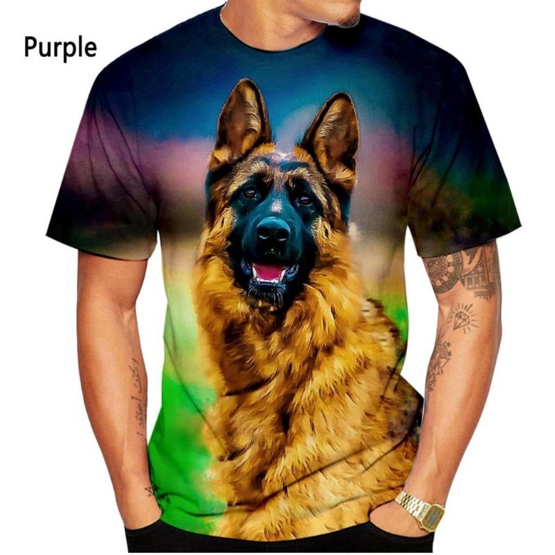 2022 Men's and Women's Summer Casual Short-sleeved Dog Shirt Tops New Fashion German Shepherd 3D Printing T-shirt