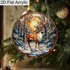 Acryl Winterbos Hert Zonenvanger, Raamhanger met Glas-in-lood Effect voor Kerstmis & Natuurliefhebbers