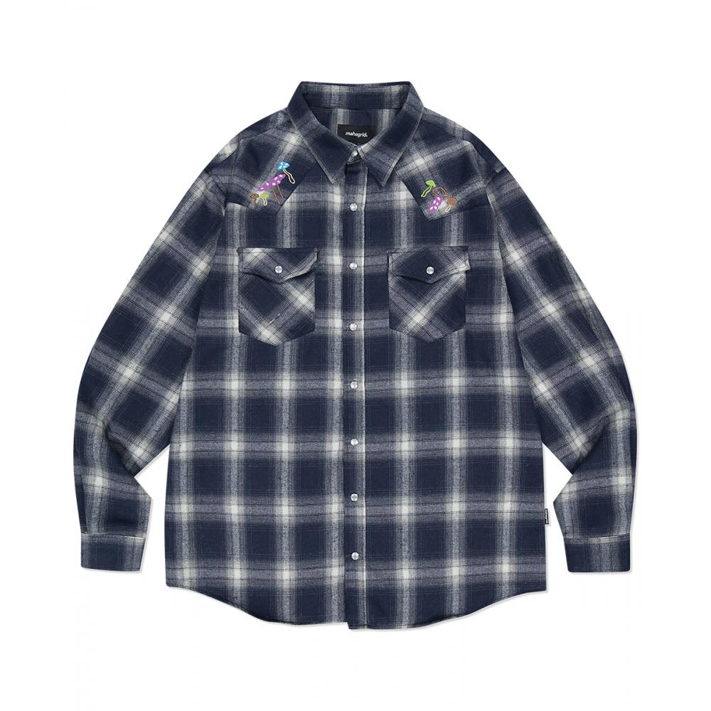 

MAHAGRID MUSHROOM WESTERN SHIRT NAVYMG2DSMJ241A