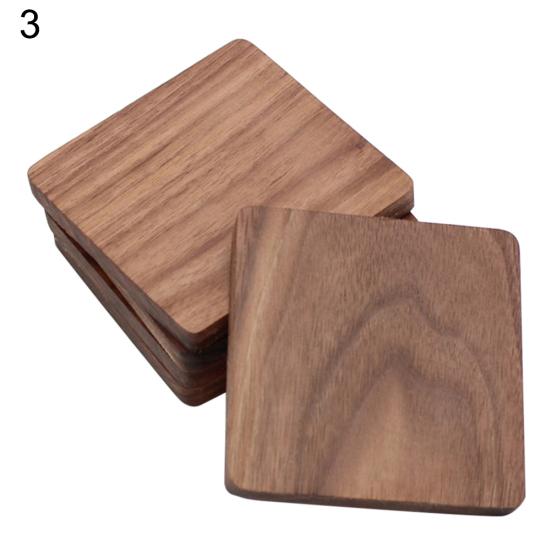Sottobicchiere Quadrato Rotondo in Legno di Noce per Caffè Tè Teiera Tazza Tazza Ciotola Sottopiatto Tappetino