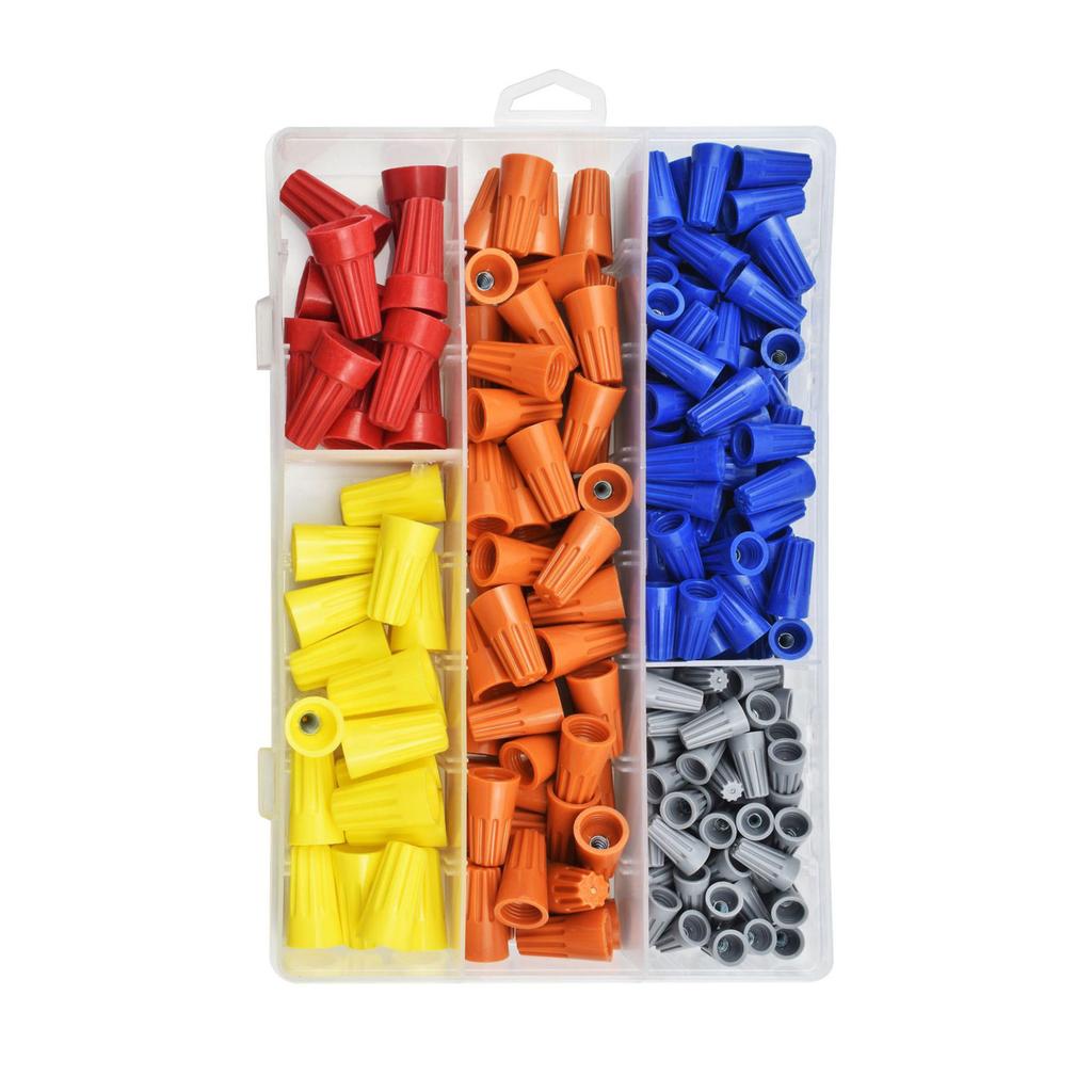 220Pcs Insulating Insert Twist Electrical Wire Connectors with Spring Twist Nuts Caps Wire Connection Assortment Set