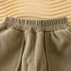 Children Velvet Pants Autumn Winter New Solid Color Boys Kids Thick Warm Sports Trousers Simple Fashion Korean Girls Baby Pants