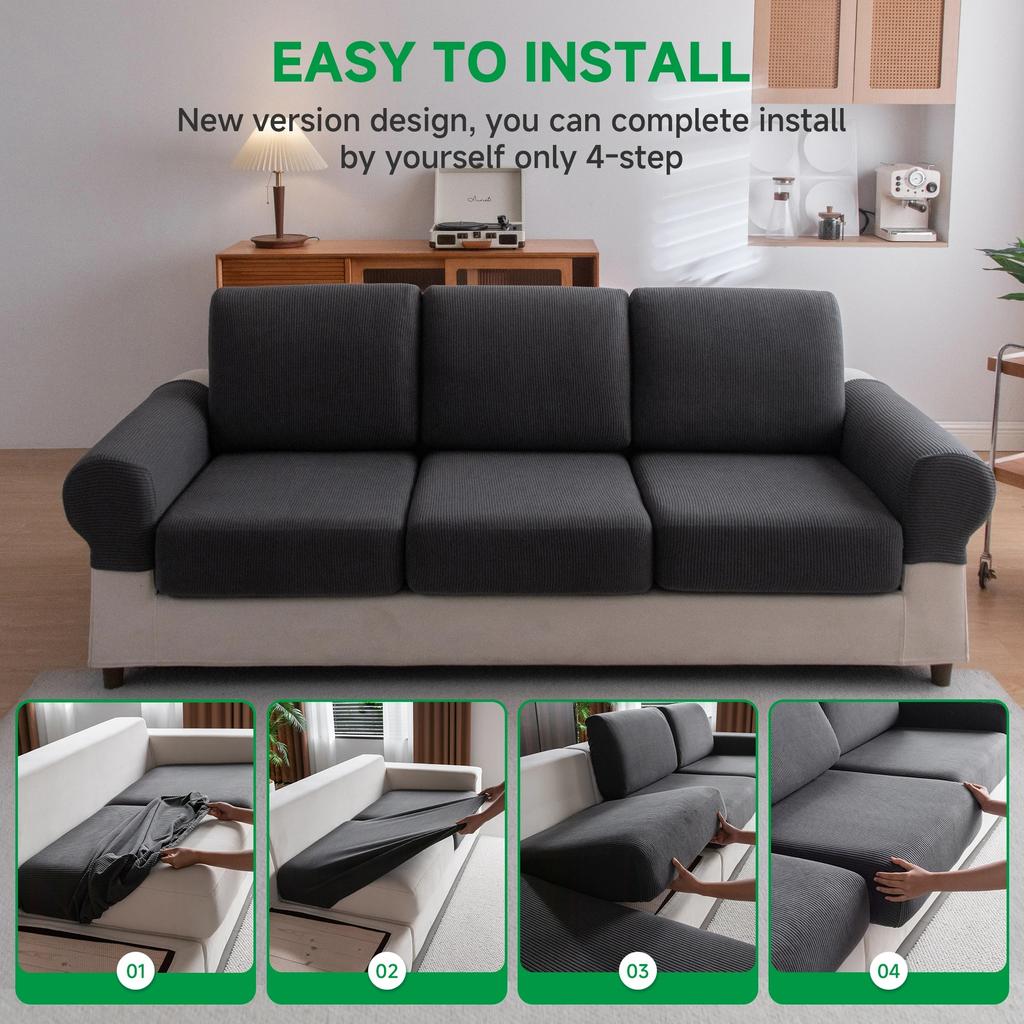 1Pc Jacquard Sofa Cover Anti-Dirty Elastic Scratch-Resistant Couch Cover For Living Room 1 2 3 4 Seater L Shaped Full Set