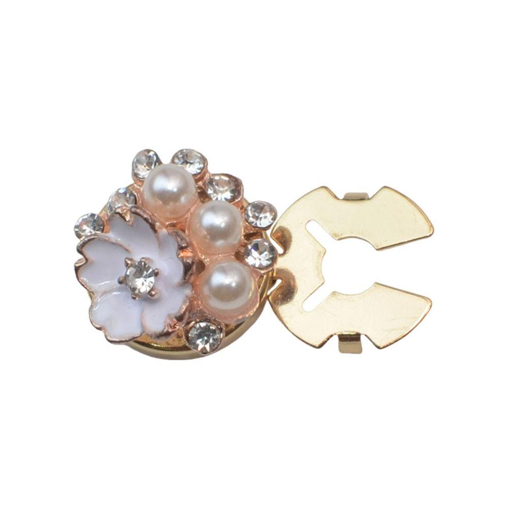 1PC Rhinestone Pearl Flower Button Covers Alloy Cufflinks Button Cover  for Shirt Dress Decoration