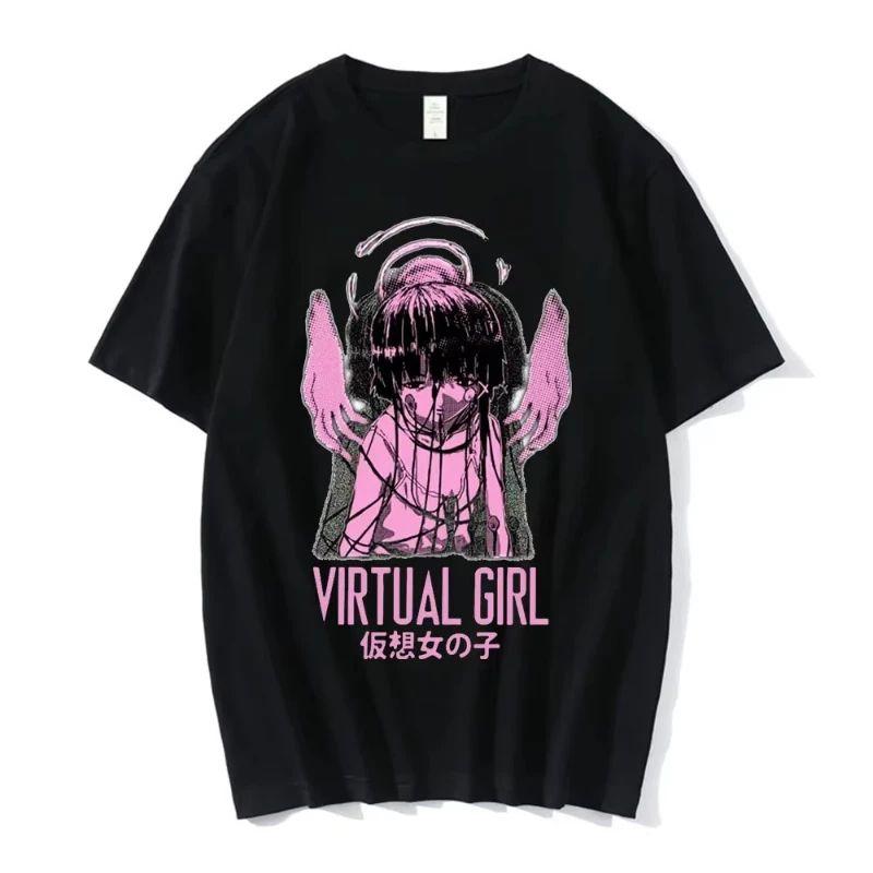 Anime Serial Experiments Lain T-Shirt Men Women Graphic T Shirts Unisex Iwakura Manga Girl Sci Fi Short Sleeve Tee