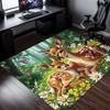 Deer family forest flowers butterfly rug living room decor nature animal print carpet soft plush flooring home decoration