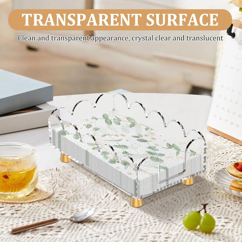 Acrylic Rectangular Napkin Paper Stand Transparent Napkin Holder Versatile Paper Hand Towel Holder for Kitchen Bathroom