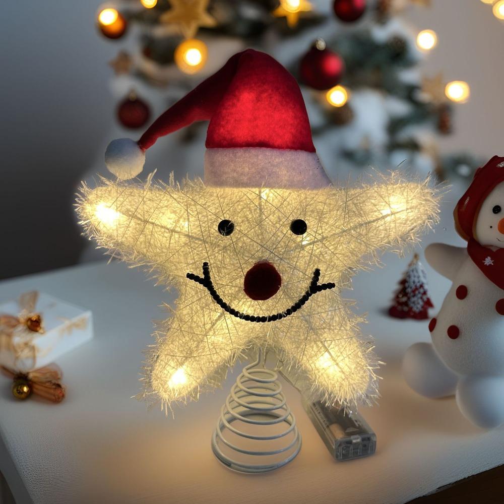 Glowing Xmas Treetop Star Decoration Reusable Christmas Tree Top Lights Xmas Tree Ornament Hotel