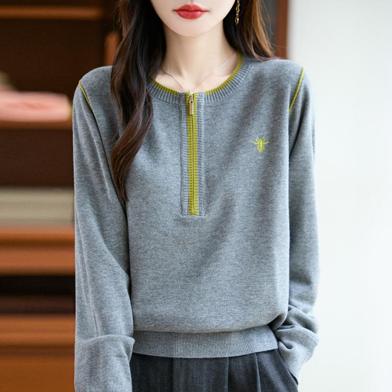 Women's Cashmere Sweater Qinghe Cashmere 30% Cashmere 70% Wool Autumn and Winter Pullover Warm and Fashionable
