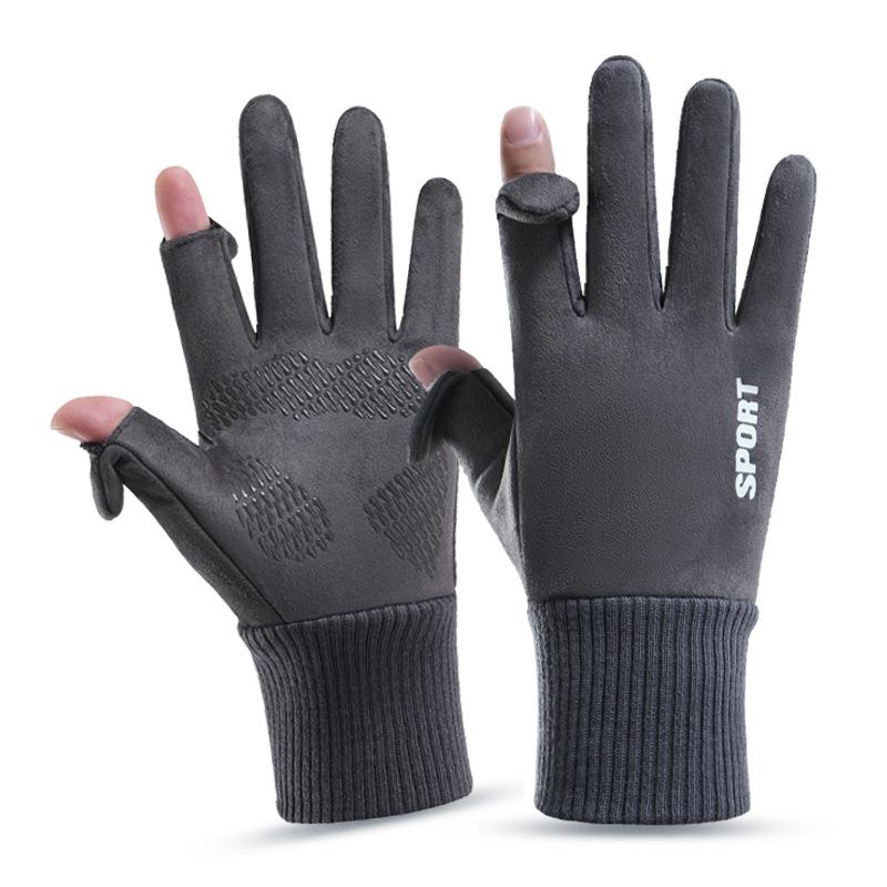 Autumn and winter gloves riding driving fleece warm non-slip touch screen