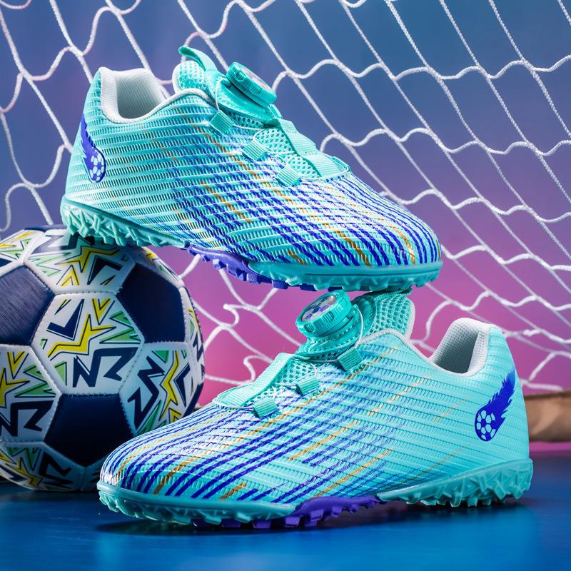 2025 spring new rotating buckle football shoes male youth students female broken nails children's game training shoes