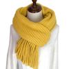 Windproof Thermal Neck Warmer Solid Color Long Scarves Fashion Wrap Shawls  For Women