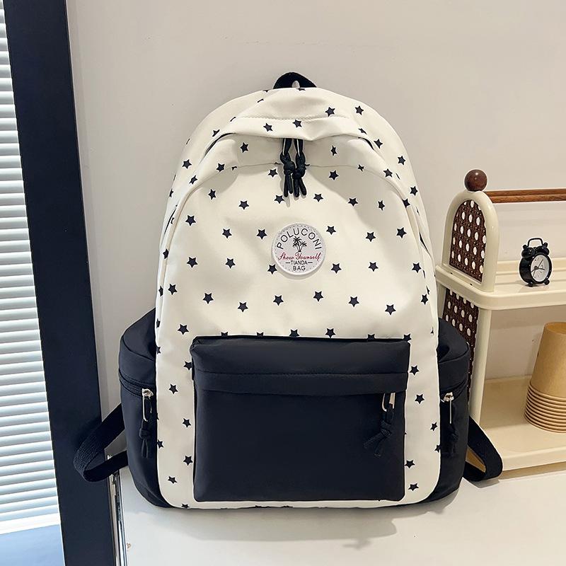 Schoolbag niche design simple versatile backpack junior high school college student high value schoolbag sweet and cute commuter backpack