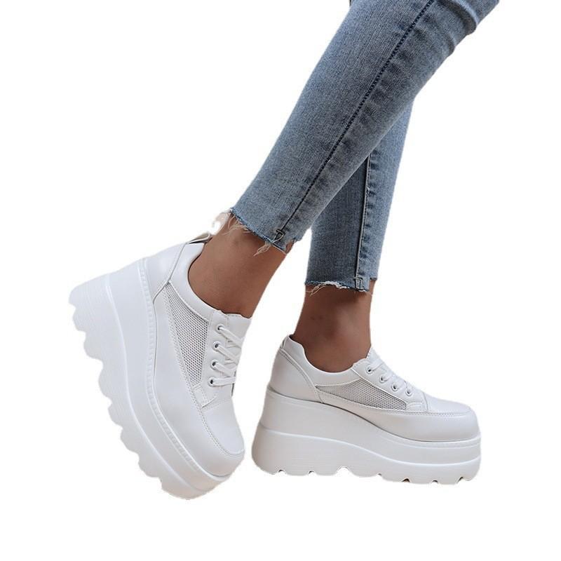 Plus Size 35-43 New Thick Soled Women's Shoes Summer Hollow Out Sponge Cake Sole Sloping Heel Fashionable Casual Single Shoe