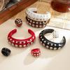 Punk Style Rivet Diamond Resin Bracelet, Personalized Amber Smudge Open Round Bracelet Ring