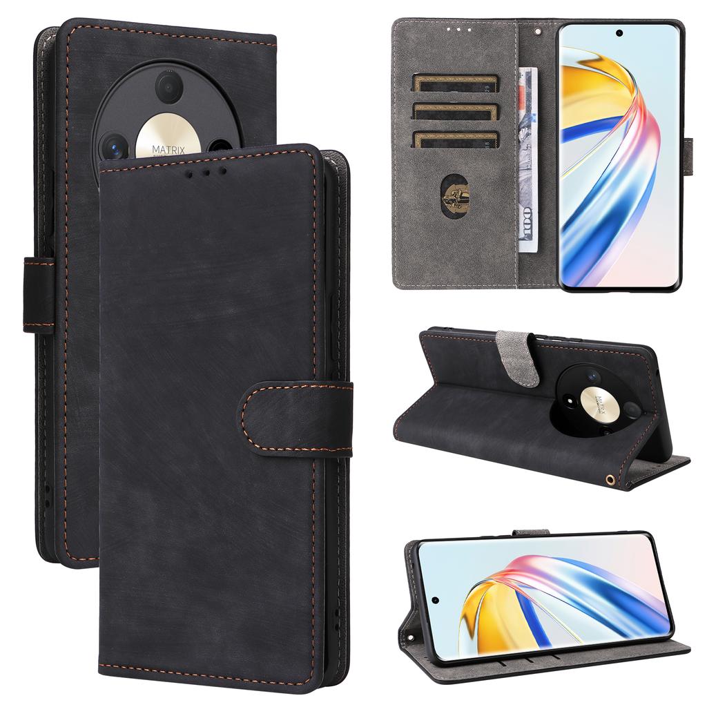 For Honor Magic6 Lite 5G/X9b 5G/X50 Case RFID Blocking Leather Wallet Phone Protection Cover with Strap