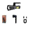 2 IN 1 Ultra Bright Portable LED Flashlight High-power Rechargeable Spotlight with COB Side Lights Supporting Telescopic Zoom