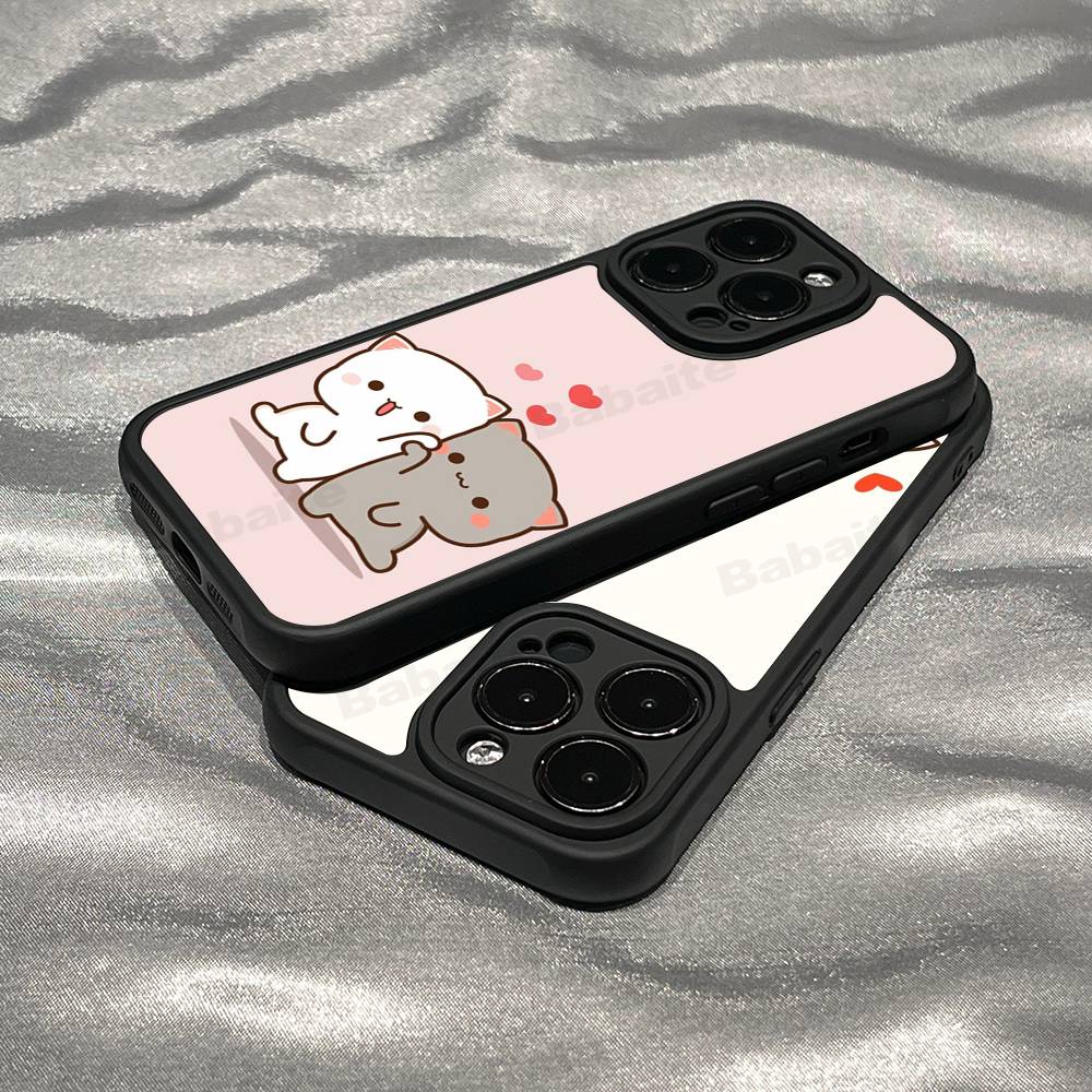 Cartoon Cute Cats Silicone Soft Phone Case For iPhone 17 16 14 13 12 11 15 Pro Max Plus Air Cover