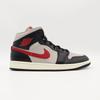 BQ6472-060 Nike WMNS Air Jordan 1 Mid Black Grey Gym Red