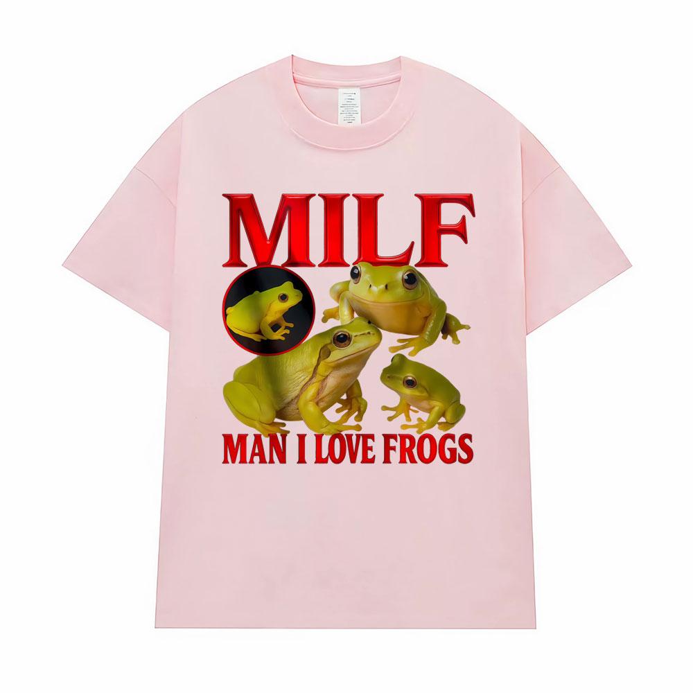 Funny I Love Frogs Gift Meme Lover Printed Tshirt Men Women Vintage Toad Y2K Fun Classic T Shirts 100% Cotton T-shirt Streetwear