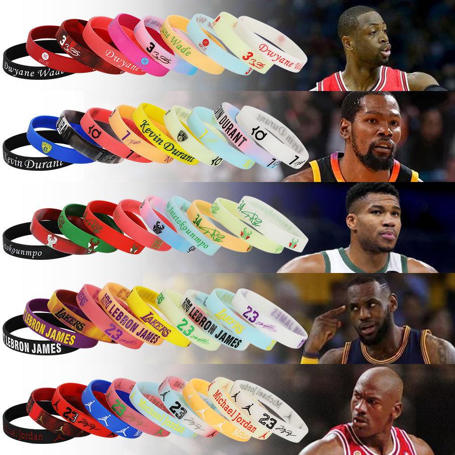 Douyin Popular NBA Star Signature Luminous Silicone Sports Bracelet/Wristband