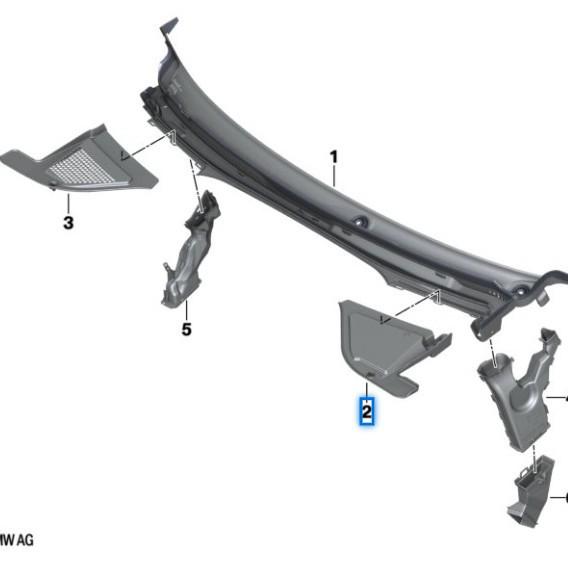 BMW X5 G05 Front Bumper Windscreen Cover, Compatible with Part Numbers 51717434881 & 51717434883