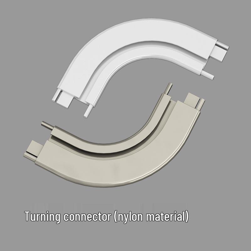 Inward Opening Bay Window Curtain Track - No-Drill, Shaped, Sliding with Hooks