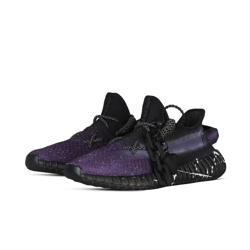 Adidas Originální Yeezy Boost 350 V2 Night Song Ink Splatter Protiskluzové Nízké Ležérní Boty Unisex Černá Fialová HQ4540(Tým368-)