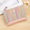 Woven Women's Short Wallet Fashion Change Bag Snap Zipper Coin Bag