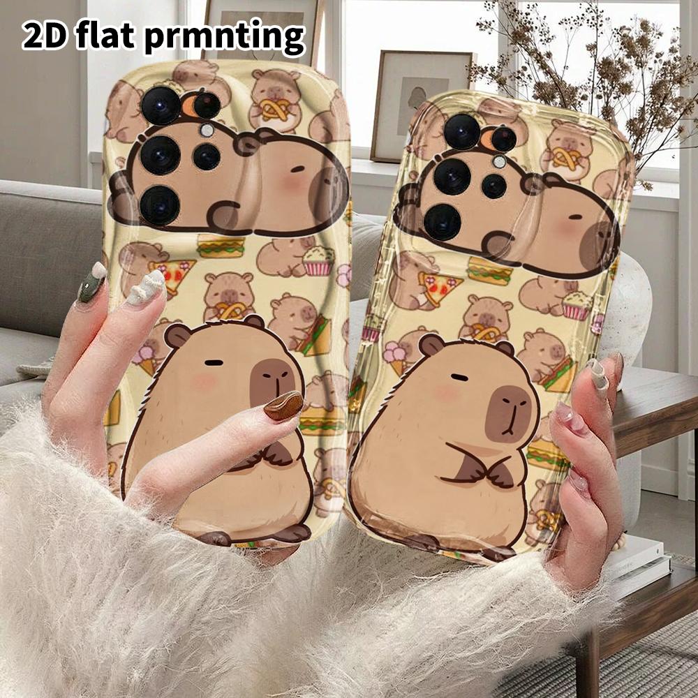 Phone Case: 2D Flat Samsung Galaxy A34 A35 M05 M06 S20 S22 S21 FE Plus 5G Protective Case, Couple Style, Lying Orange, Christmas and Halloween Gift
