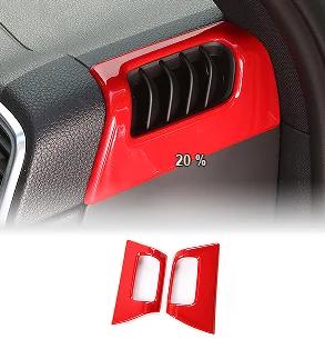 Carbon Fiber Style Front Air Vent Trim Cover for Porsche Cayenne 2018-2022 ABS Interior Moulding