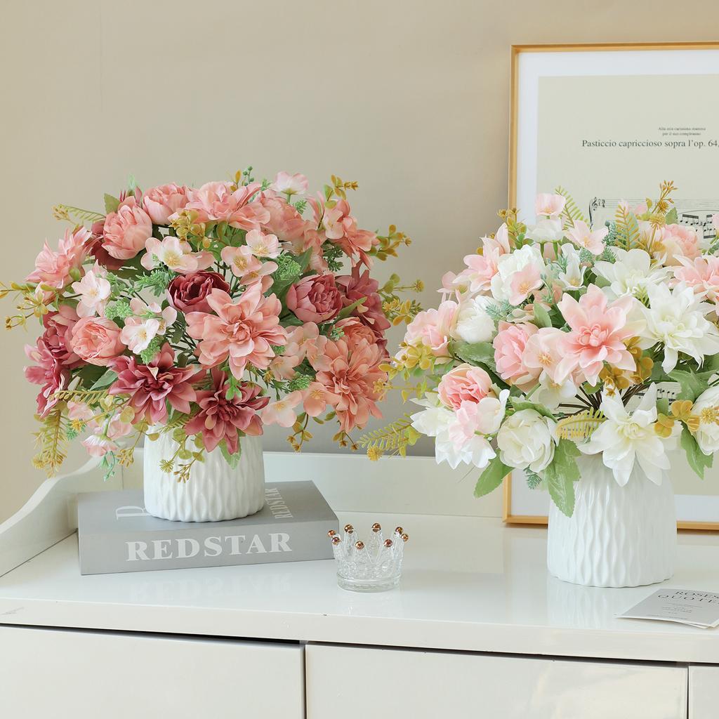 Künstliche Blume Seiden-Dahlie Pfingstrose Hohe Qualität Feiertag Hochzeit Brautsträuße Heimvasen Tisch DIY Geschenk Scrapbooking Dekorationen
