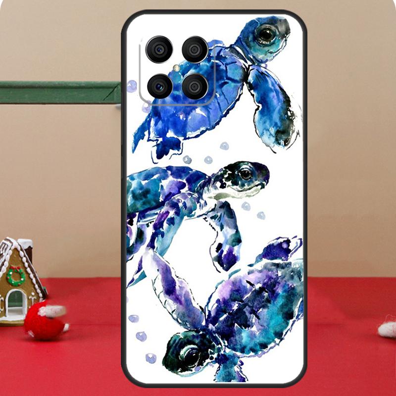 Swimming Freshwater Sea Turtles Case For Honor Magic 6 7 8 Pro Honor 400 200 70 90 Lite X8c X8b X9a X9b X9c X9d Win RT Cover