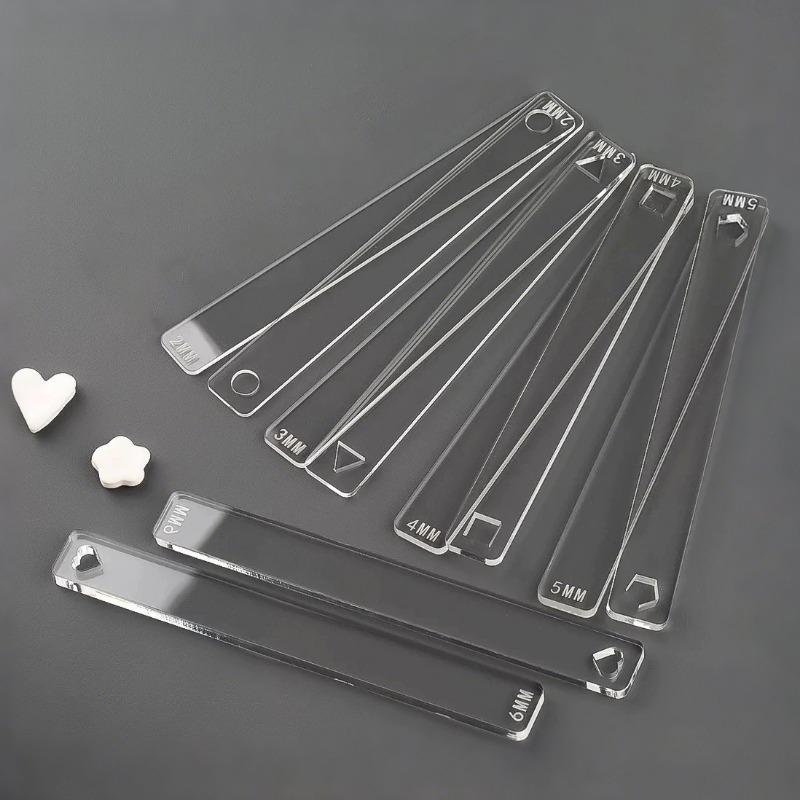 10pcs Soft Clay Thickness Flattening Ruler Rolling Pad Flattening Tool DIY Handicraft Auxiliary 2/3/4/5/6mm Clay Rolling Tool