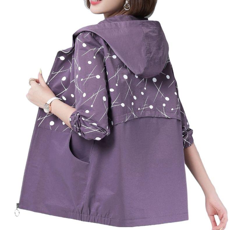 Lockerer Oversize-Frühlingsmantel Damen Mode-Oberbekleidung Mittleren Alters Mommy Sle Lässiges Kapuzentop für Damen