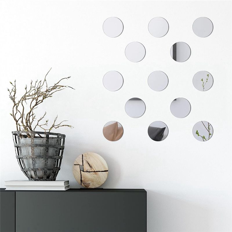 M-Modern-25 Pieces Acrylic Mini Size Round Mirror Adhesive Small Round Mirror Craft Mirror Tiles For Crafts (4 Inch In Diameter)