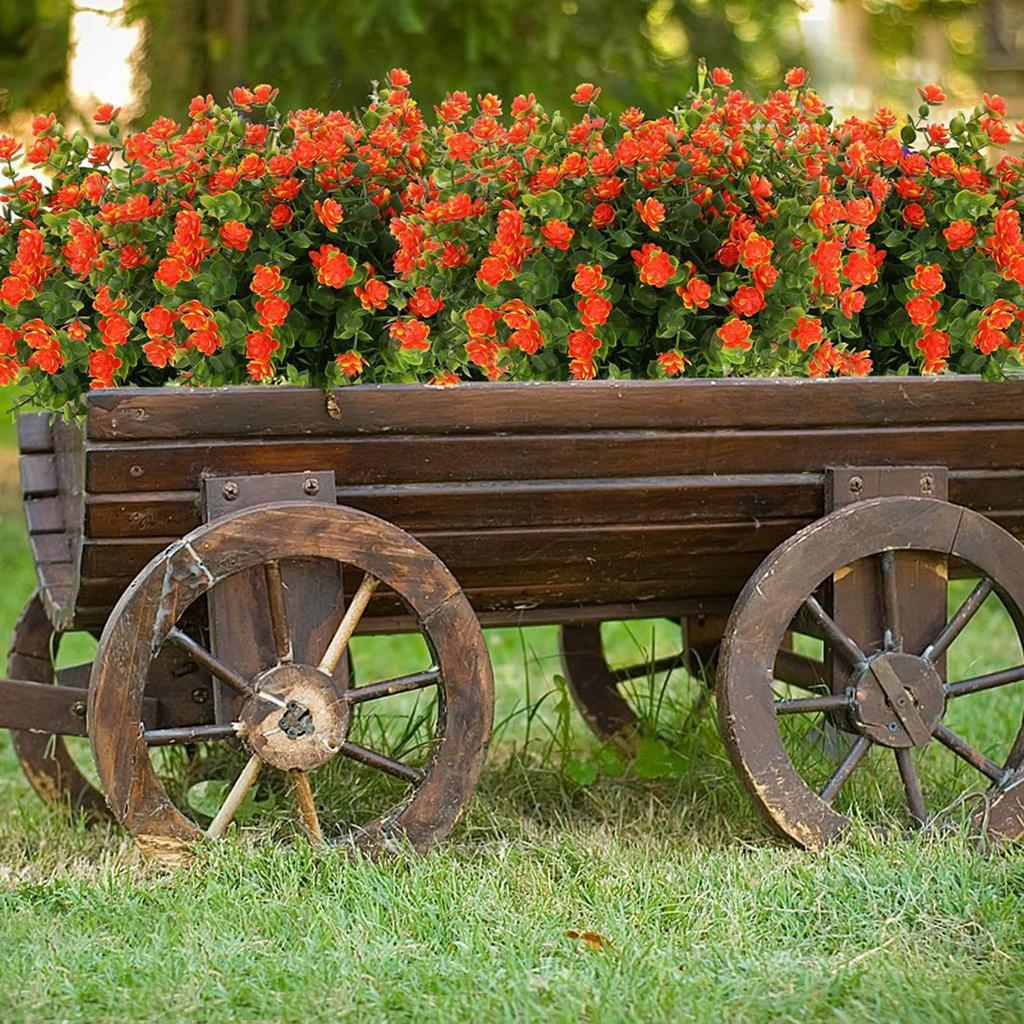 8 Bundles Outdoor Artificial Flowers UV Resistant Boxwood For Indoor Outside Garden Home Decor