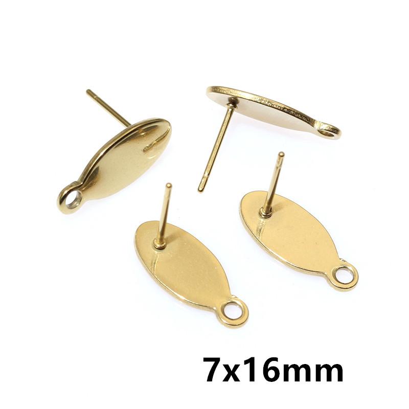 20pcs Craft Stud Earring Pins Stainless Steel DIY Earring Geometric Polygonal Earrings Posts Earring Jewelry Making Accessories
