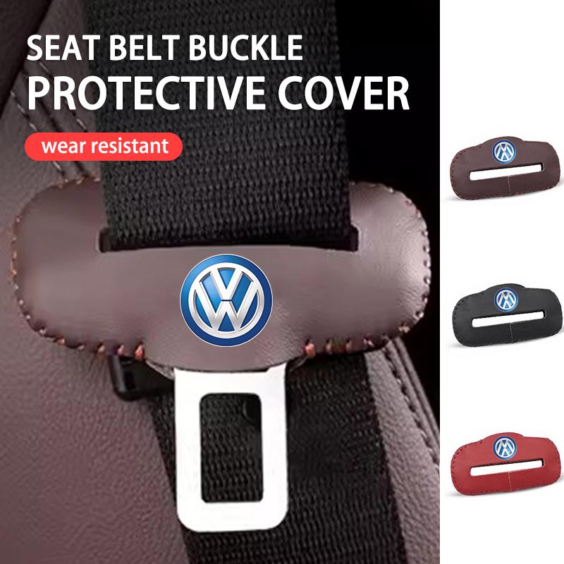 Leather Car Seat Belt Buckle Clip Anti-Scratch Protector Auto Accessories For Volkswagen VW Scirocco Jetta Beetle Golf 4 5 6NO7