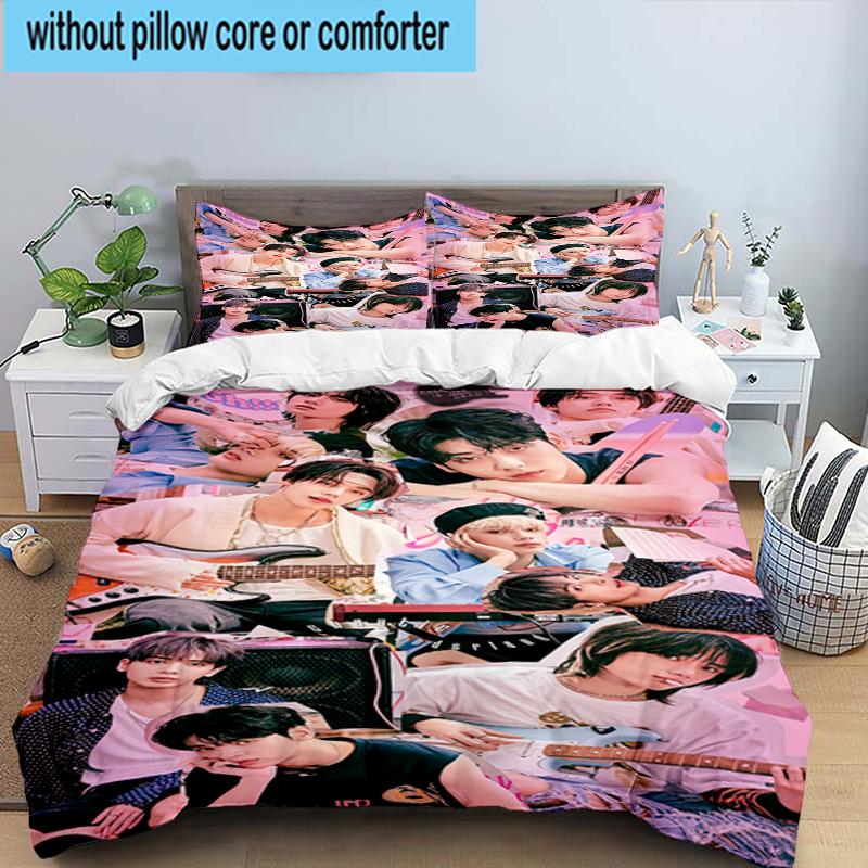 3PCS K-pop Group Stray 3pcs Bedding,Including 3PCS Duvet Cover And 2pcs Pillowcases Perfect for Christmas,Ideal for Bedroom, Dormitory